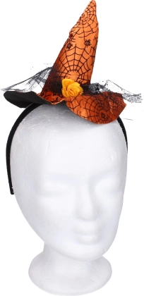 Karnevalová čelenka s čarodějnickou ozdobou