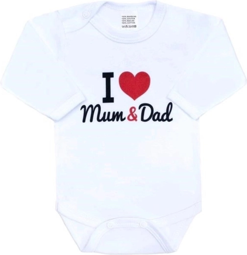 Dětské body s dlouhým rukávem New Baby I love mum and dad, velikost 80 (9–12 měsíců)