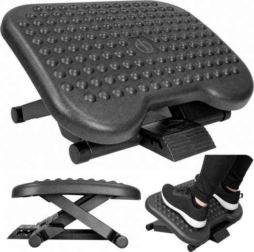 Ergonomický podnožník pod stůl s výstupky, nastavitelný ve 3 úrovních