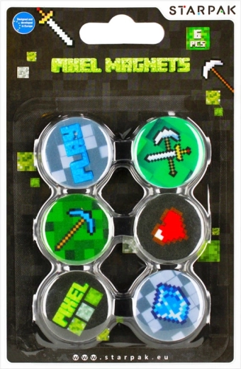 Minecraft pixelové magnety, sada 6 ks
