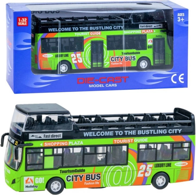 Kovový patrový autobus s otevíracími dveřmi – Zi