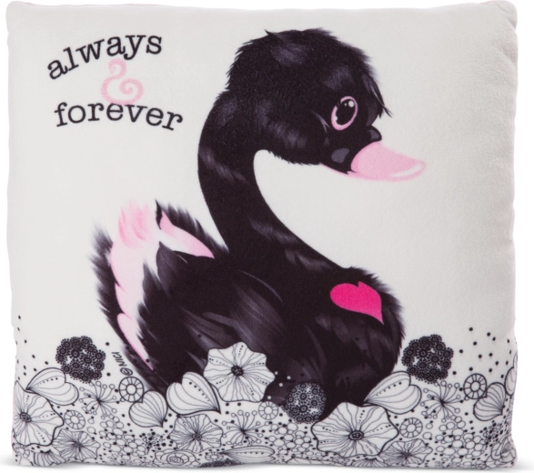 NICI polštář Love černá labuť 30 × 30 cm