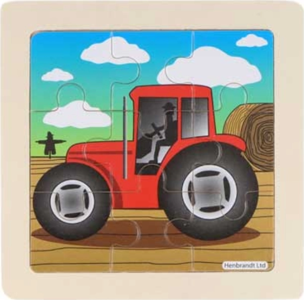Dřevěné puzzle Farma – traktor 9 dílků