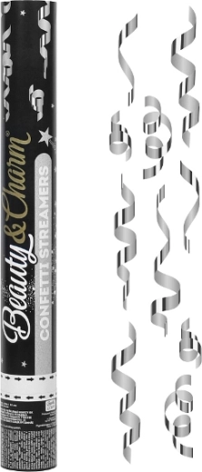 Beauty Charm pneumatické konfety – stříbrné serpentiny