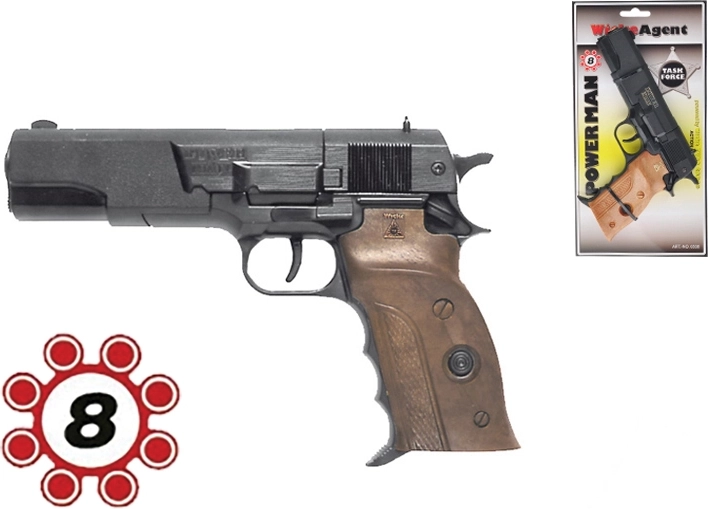 Kapslová pistole Power Man 22 cm na 8ranové kapsle
