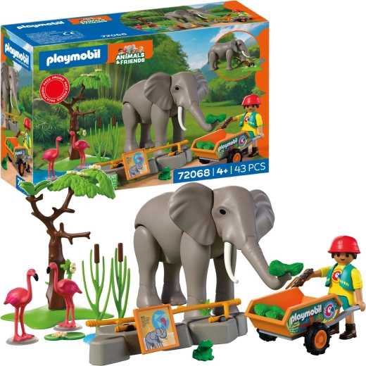 Playmobil Animals & Friends slon s ošetřovatelkou a doplňky, 43 dílů
