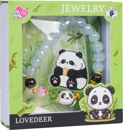 Dětská sada šperků Panda s modrým náramkem