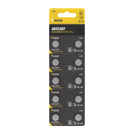 Alkalická knoflíková baterie Technik Platinum AG7 / LR57 / 395 1,5 V – balení 10 ks