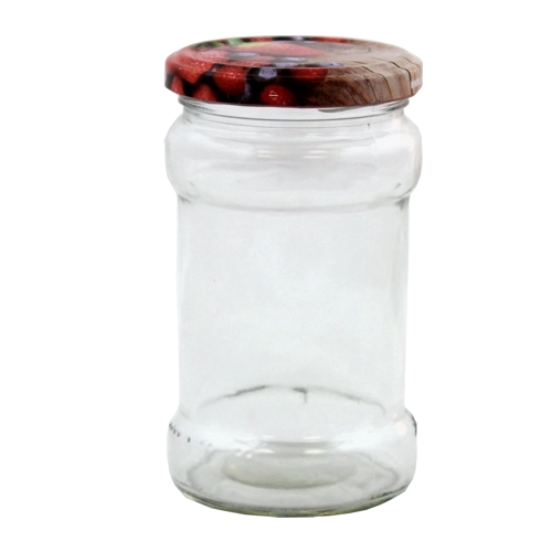 Sada skleněných zavařovacích sklenic 314 ml se šroubovacími černými víčky 66 mm, čtvercový tvar, 12 ks