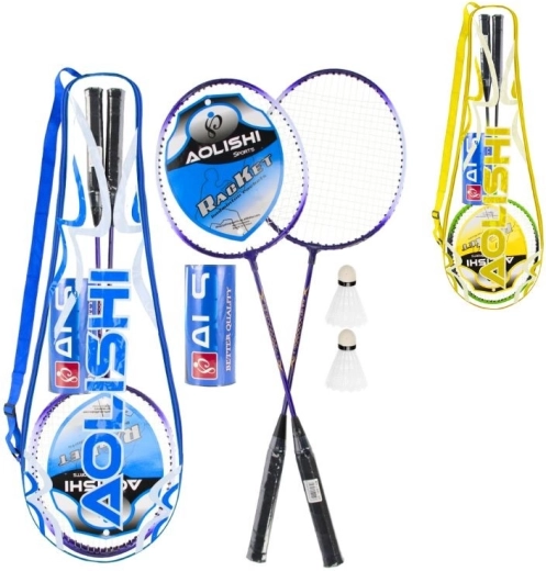 Badmintonová sada v obalu (2 rakety a 2 košíky) – 2 barevné varianty