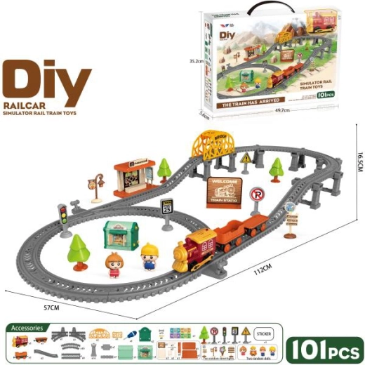 DIY Bo Railway dětská vláčkodráha se 101 díly