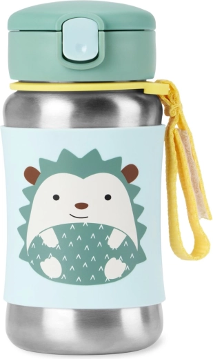 Skip Hop Spark Style nerezová láhev s brčkem ježek 350 ml