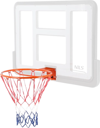 Ocelová basketbalová obruč NILS s nylonovou síťkou 45 cm