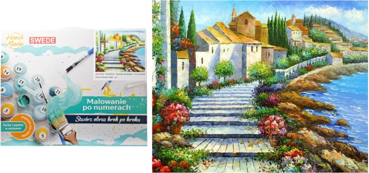 Malování podle čísel – Městečko u moře