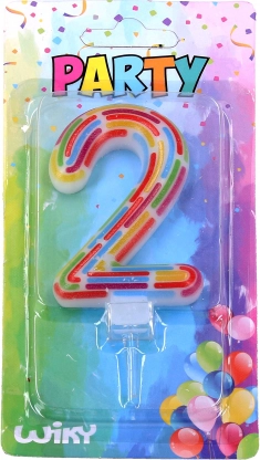 Párty svíčka číslo 2 s čárkami