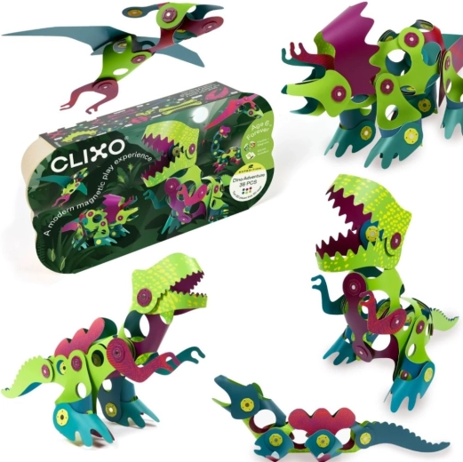 Clixo magnetická stavebnice DINO, 36 dílků