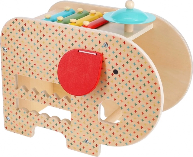 Dřevěný hudební slon 5v1 Petit Collage