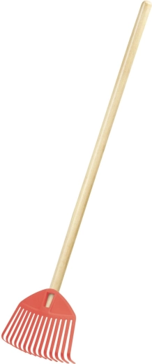 Dětské hrábě s dřevěnou násadou FOCUS BABY, korálové