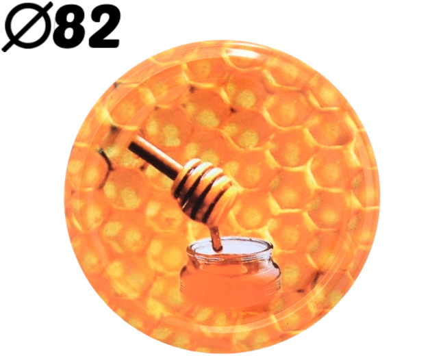 Sada víček 82 mm s motivem medu, 10 ks