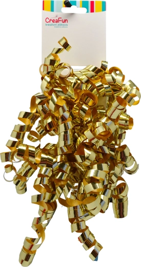 Dárková metalická mašle světle zlatá 6 mm, 2 ks