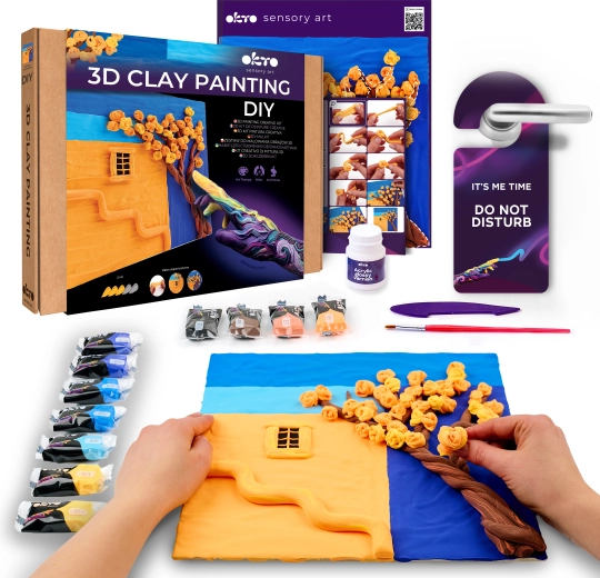 Okto výtvarný set na malování hmotou Zlaté odpoledne 30 × 30 cm