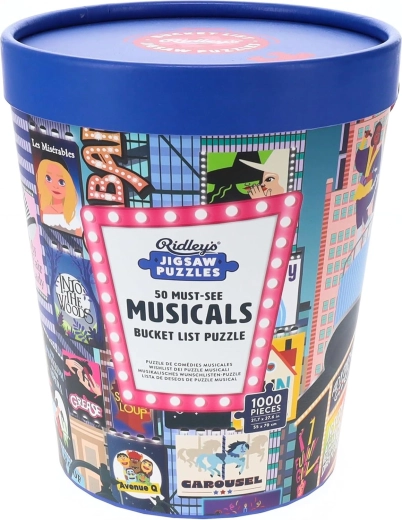 Ridley’s Games puzzle bucket list: 50 must-see muzikály (1000 dílků)