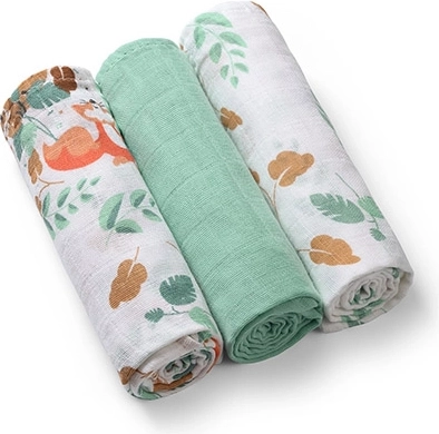 Mušelínové pleny BabyOno Super Soft 3 ks, mint, 70 × 70 cm