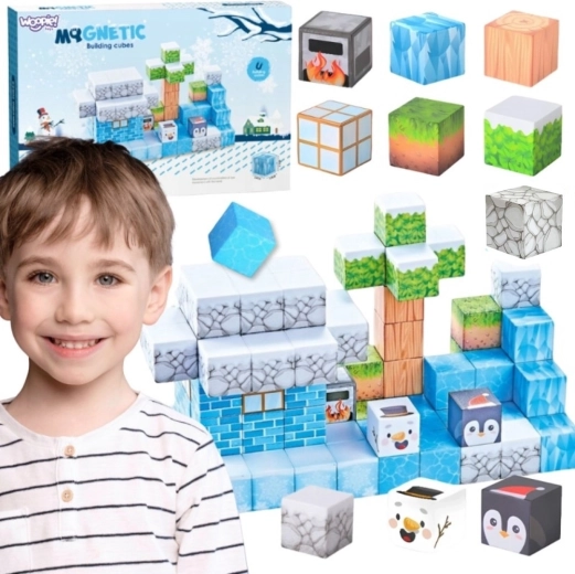 Woopie Magnetická stavebnice Zimní svět kostek