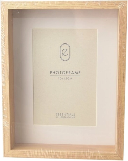 Dřevěný fotorámeček béžový 10 × 15 cm
