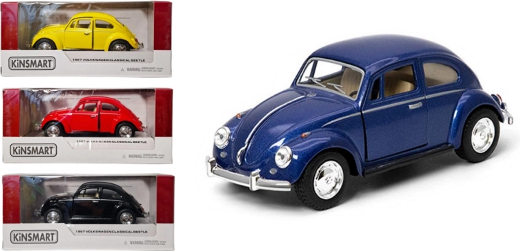 Kovový model auta VOLKSWAGEN Beetle s natahovacím pohonem