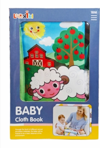 Barevná látková knížka se zvířaty a krajinami