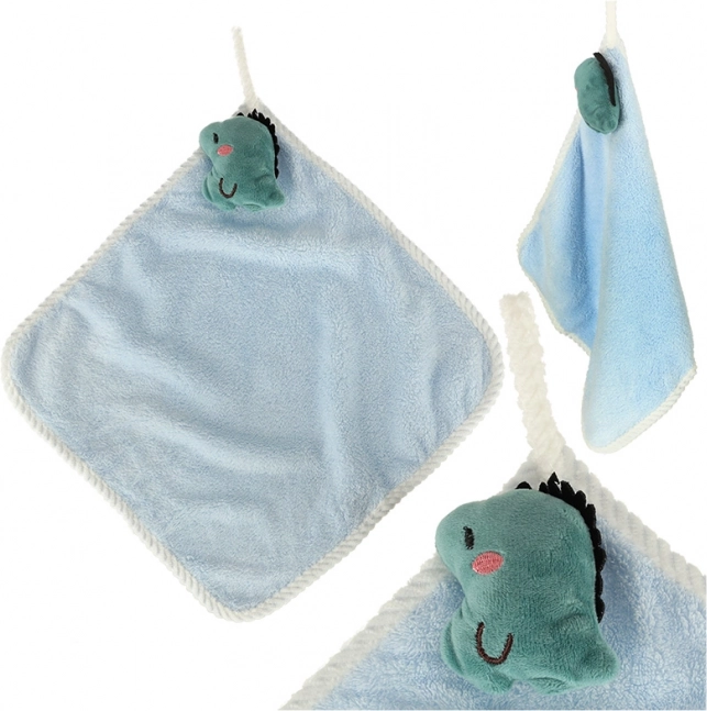 Dětský ručníček do školky 30 × 30 cm – modrý dinosaurus