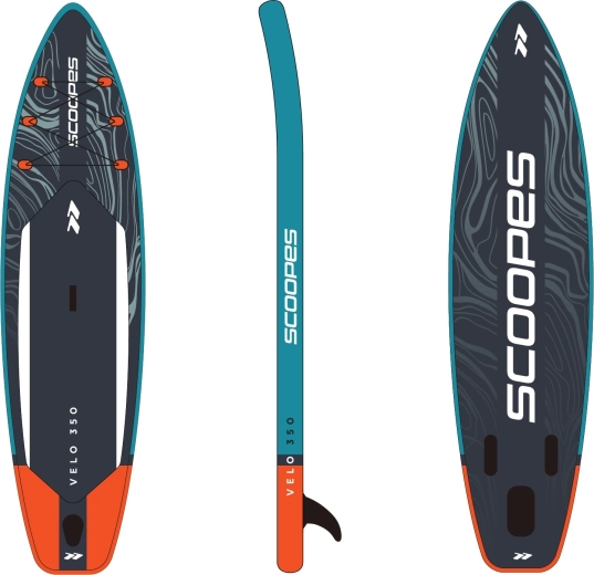 Nafukovací SUP paddleboard LAGO 350 cm se sadou příslušenství, šedý