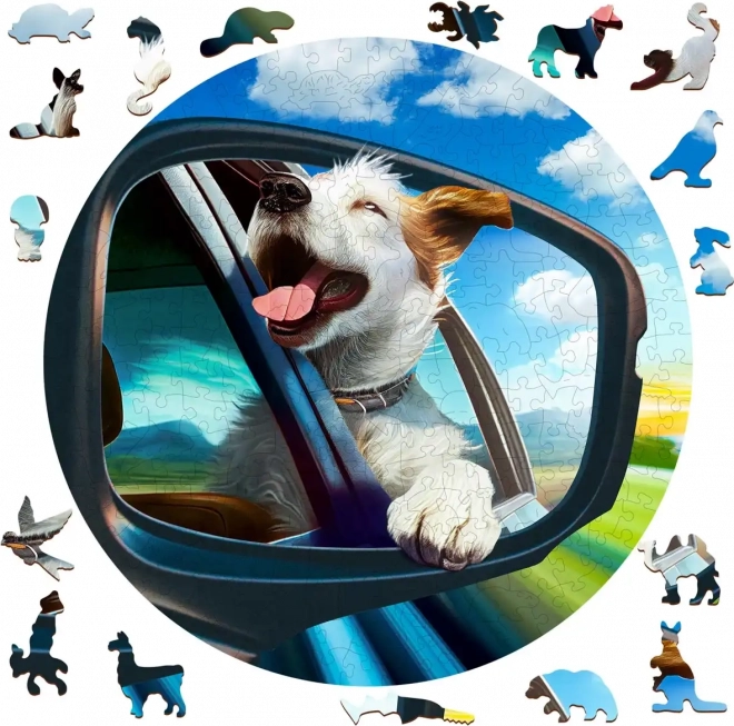 Dřevěné puzzle Veselý pes 250 dílků WOODEN CITY