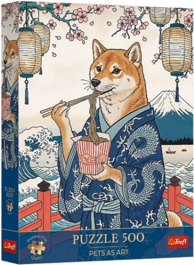 Trefl premium plus puzzle Pets as Art: Shibina nudlová meditace 500 dílků