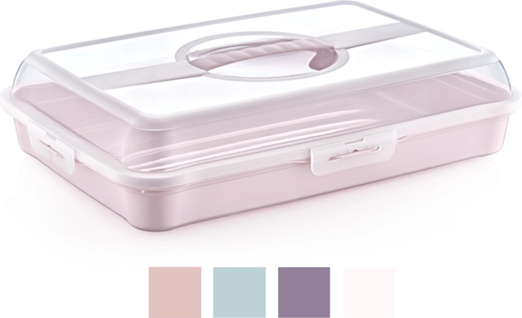 Obdélníkový box na dorty 42,5 × 29,5 × 10 cm bez BPA