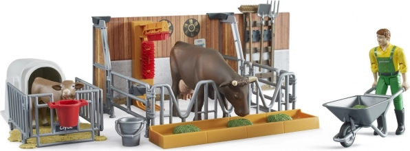 Stáj pro skot s figurkami a příslušenstvím