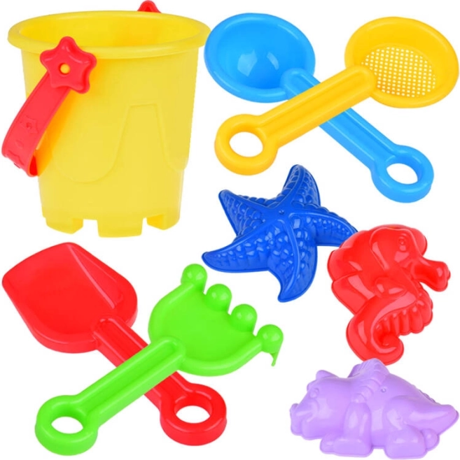 Sada hraček na písek – kyblík, formičky a hrábě