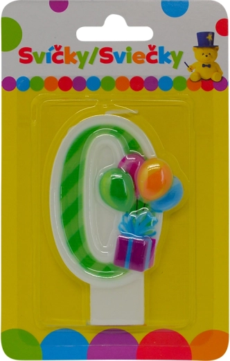 Narozeninová svíčka s balónky číslo 0