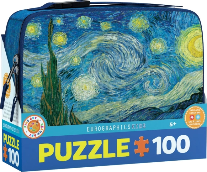 Puzzle ve svačinovém boxu – Hvězdná noc 100 dílků EUROGRAPHICS