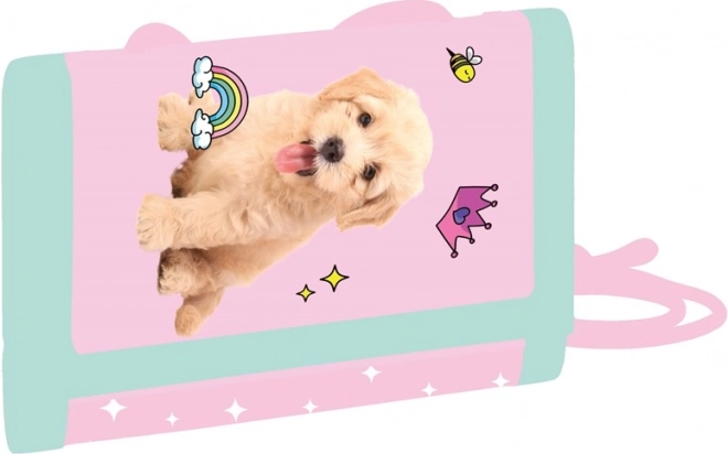 Dětská textilní peněženka s motivem mazlíčků