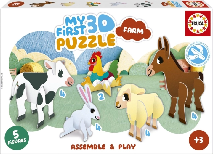 EDUCA Moje první 3D puzzle Farma 5 v 1