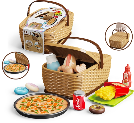Dětský piknikový košík – pizza set