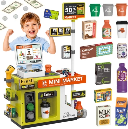 Woopie dětská samoobslužná pokladna mini market s kavárnou - 1 kus