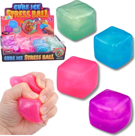 Antistresový squishy míček ve tvaru kostky ledu 5,5 cm