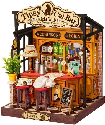 RoboTime Rolife DIY miniatura domečku Tipsy Cat Bar