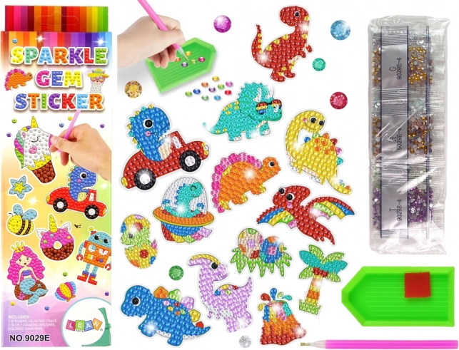 Diamantová Mozaika Samolepky Dinosauři