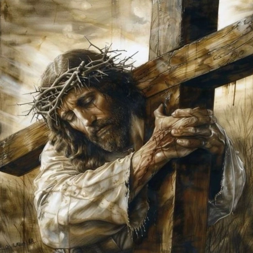 Diamantové malování Ježíš nesoucí kříž 30 × 40 cm