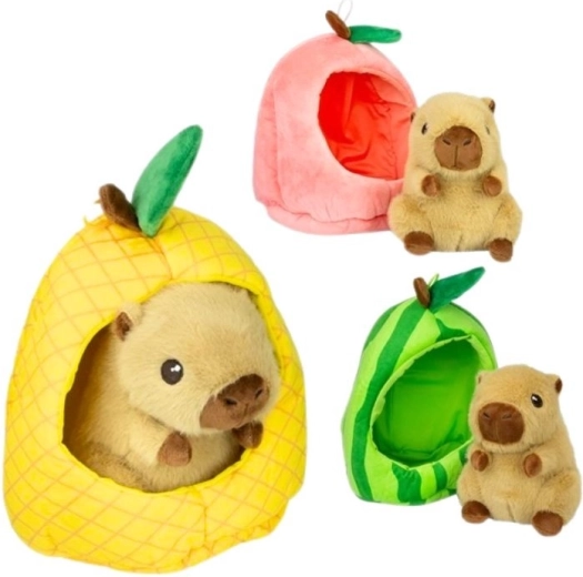 Plyšová kapybara v ovocném domečku 15 cm