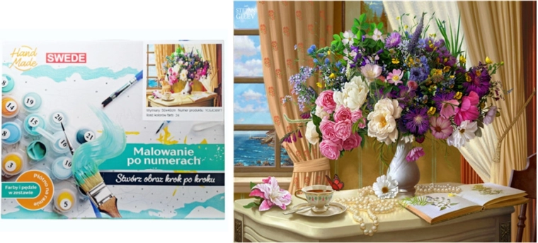 Malování podle čísel – květiny ve váze